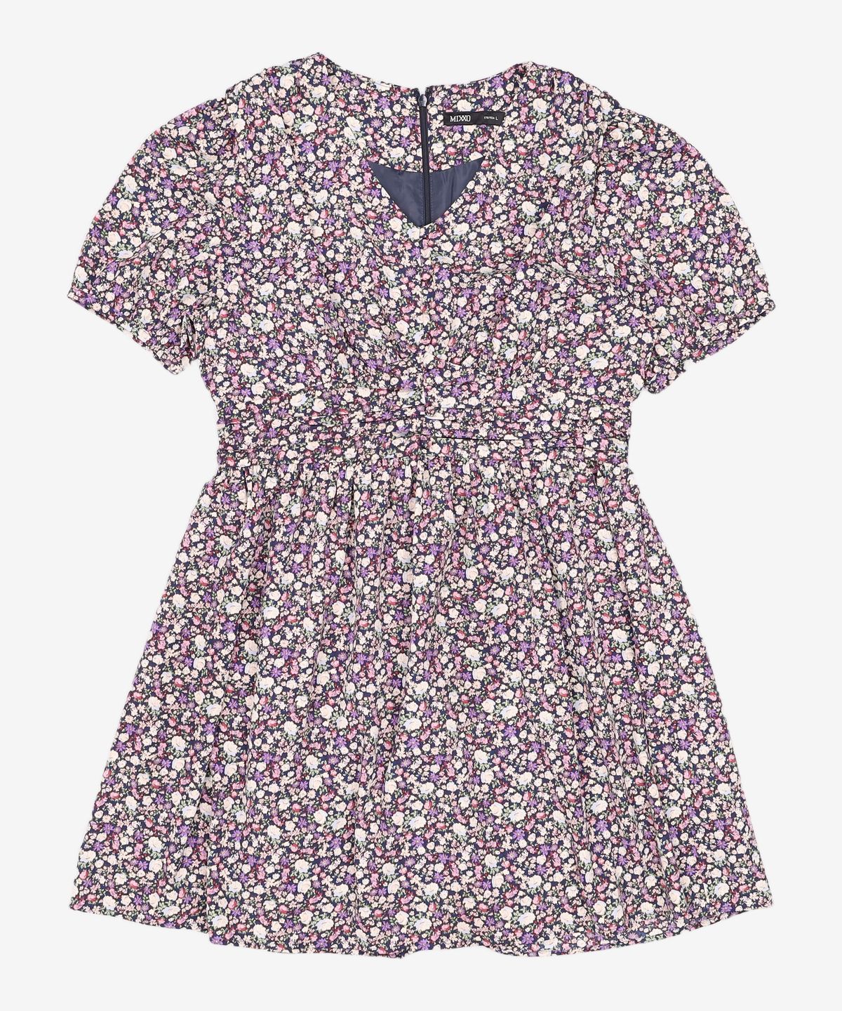 미쏘(MIXXO) 잔꽃패턴 브이넥 미니 원피스 MIWOWB801G L