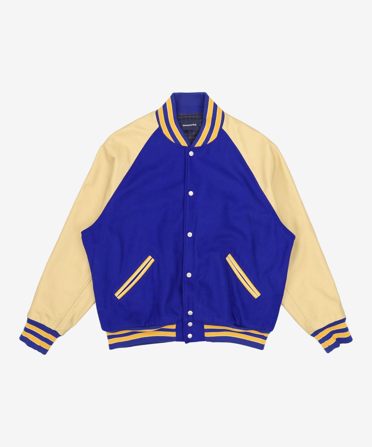 디스이즈네버댓(THISISNEVERTHAT) Raglan Varsity Jacket Blue L