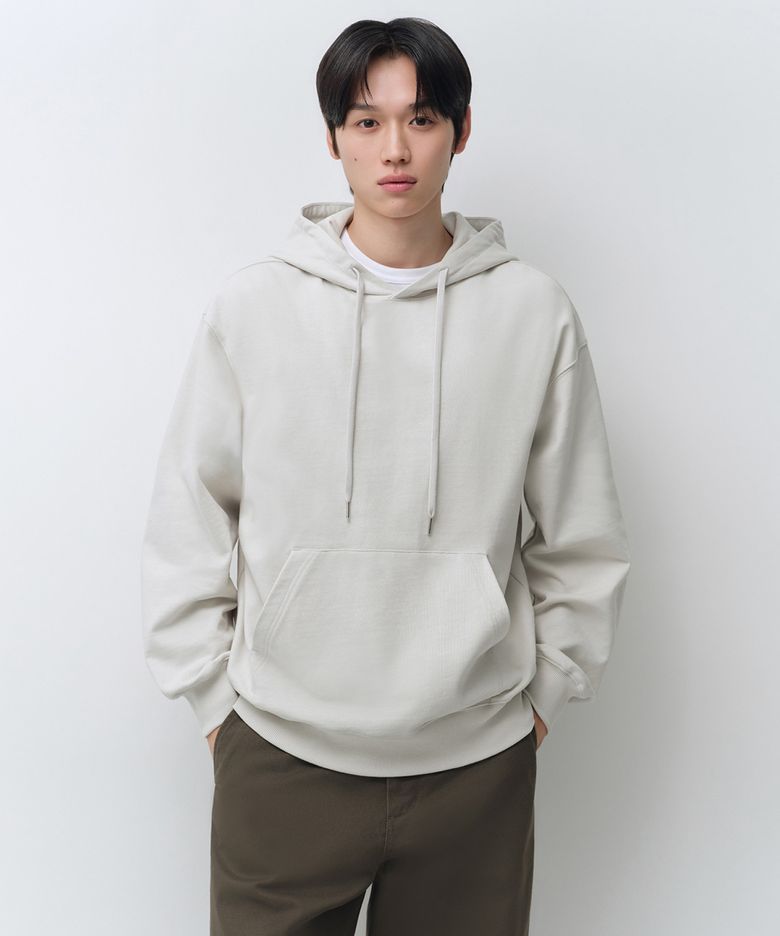 [26FW 신상] 오버사이즈 후디드 스웨트셔츠 [스톤 화이트]