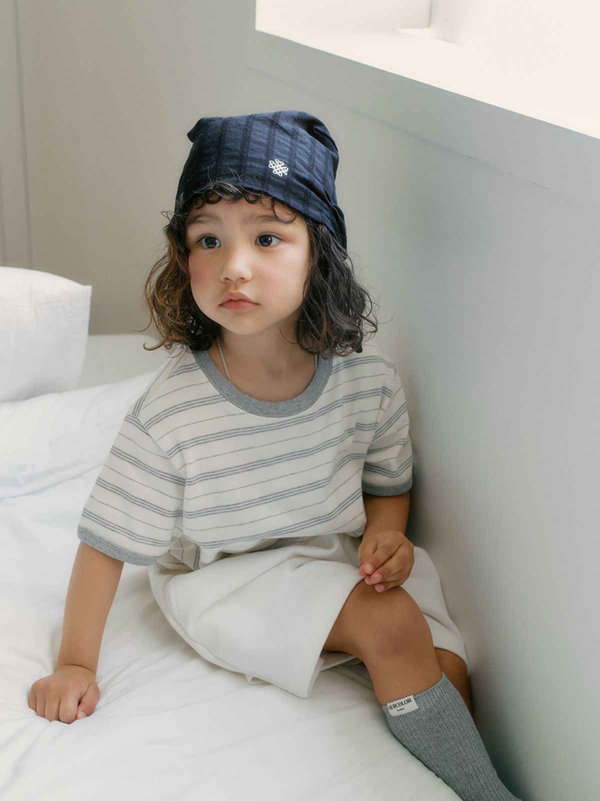 아워컬러(OURCOLOR) Classic Stripe Tee _ Grey