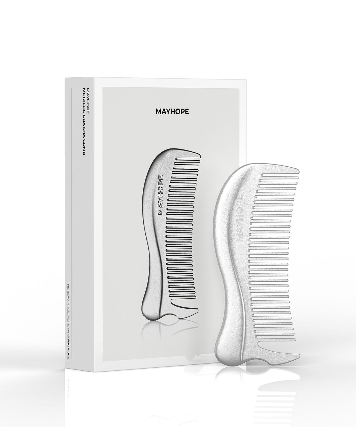 메이홉(MAYHOPE) [괄사 겸용] 메탈브러쉬 정전기방지 빗 (Silver)