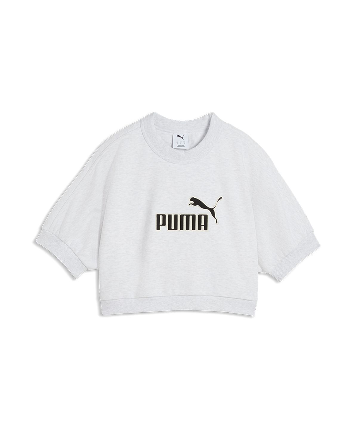 푸마(PUMA) 푸마 x 로제 에센셜 엘리베이티드 No.1 로고 릴랙스드 피치 터치 크루넥 - 화이트 글로우 헤더 / 636645-05