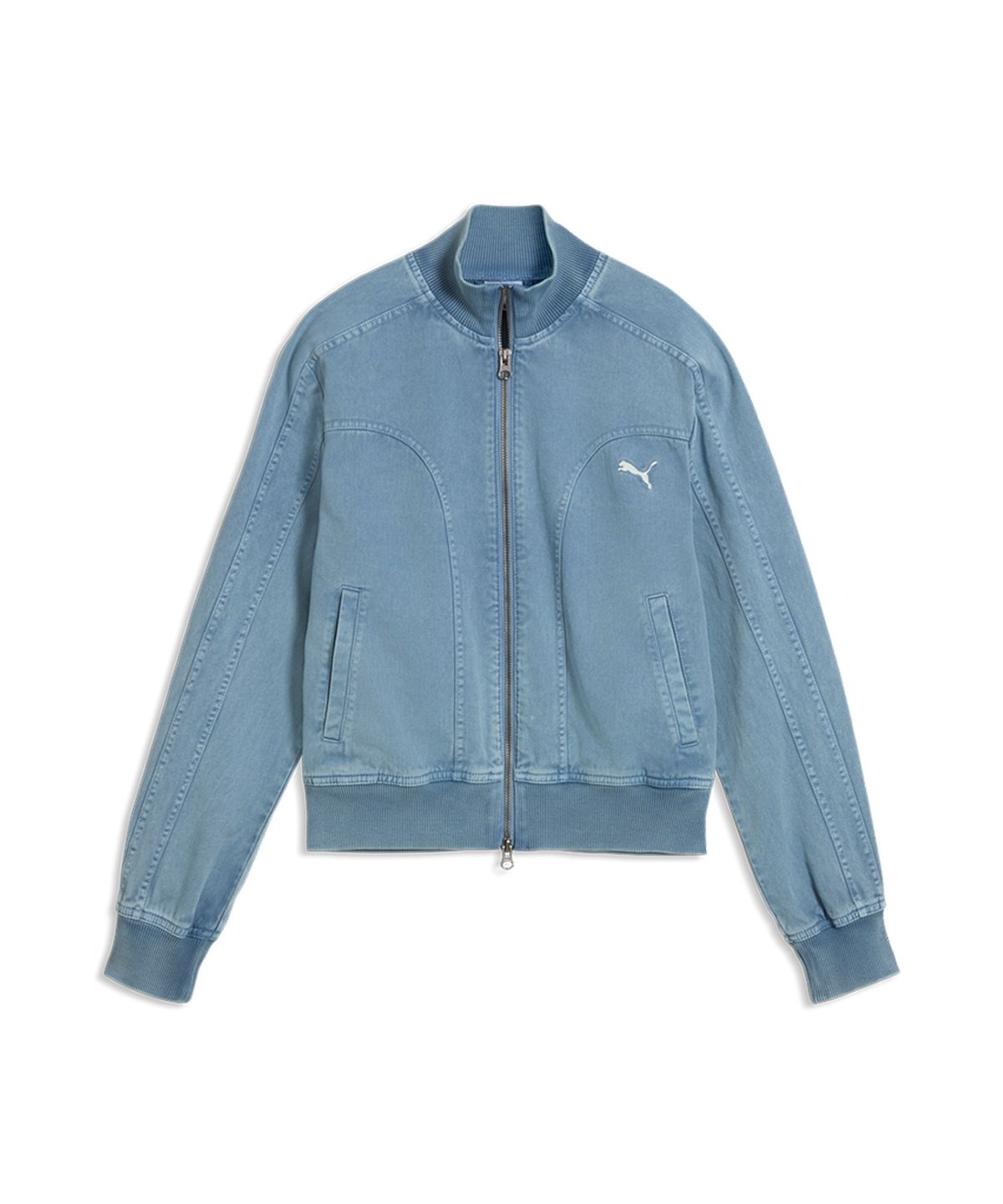 푸마(PUMA) 푸마 x 로제 아카이브 워시드 트윌 쇼트 자켓 - 쿨 블루 / 636681-34