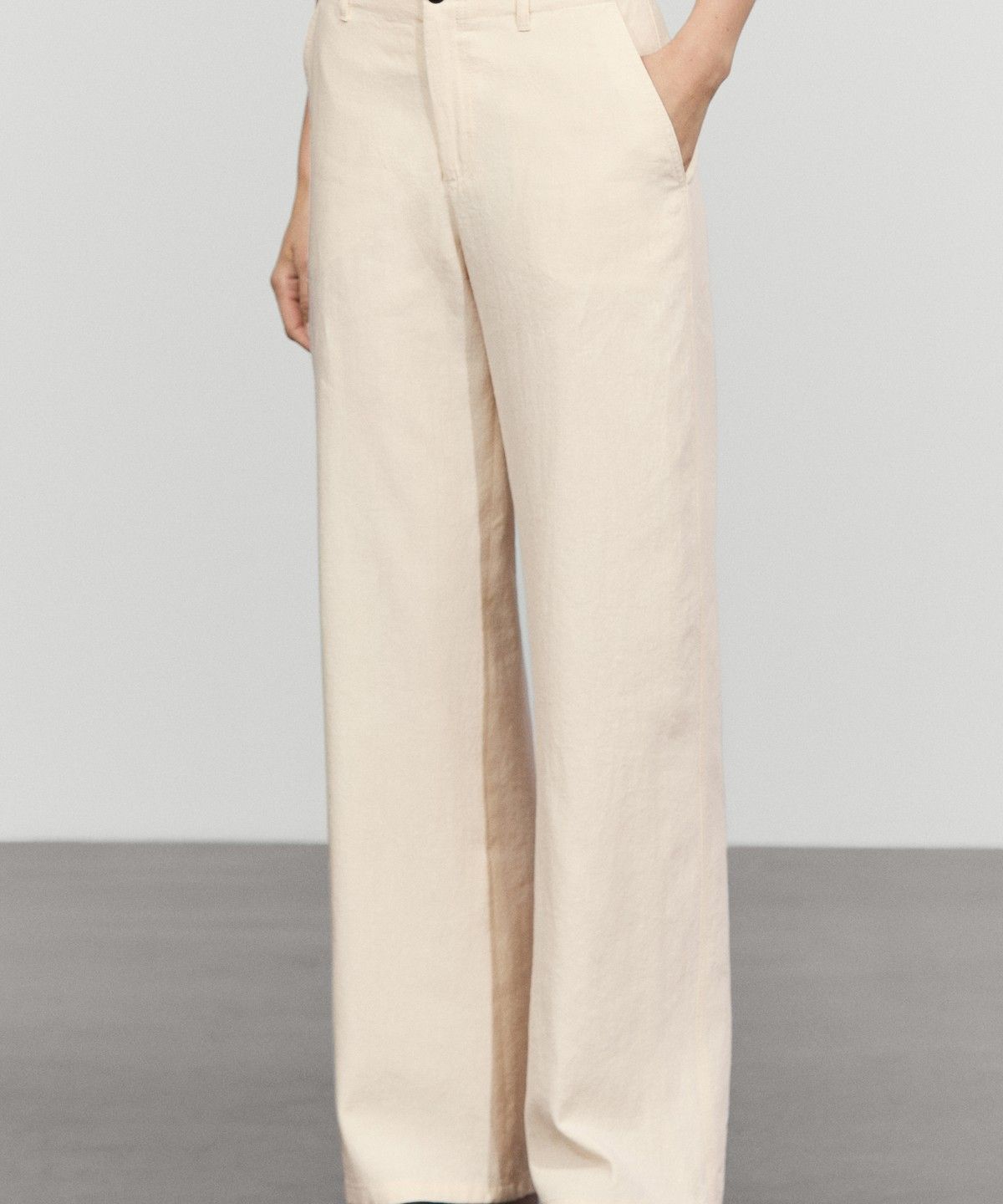 마시모두띠(MASSIMO DUTTI) 린넨 혼방 릴랙스 핏 팬츠