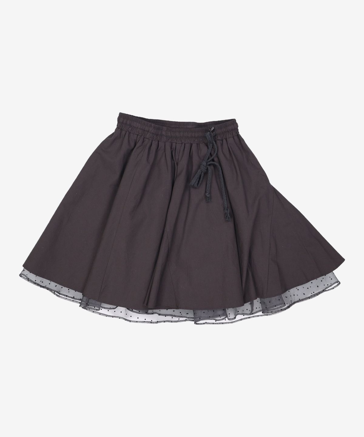 오헤시오(OHESHIO) FLARE LAYERED BANDING SKIRT, BLACK