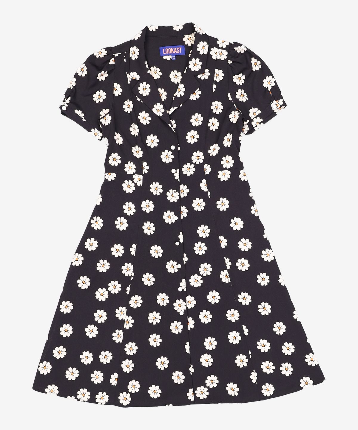 룩캐스트(LOOKAST) BLACK MARTHA FLOWER PRINTED DRESS ONE