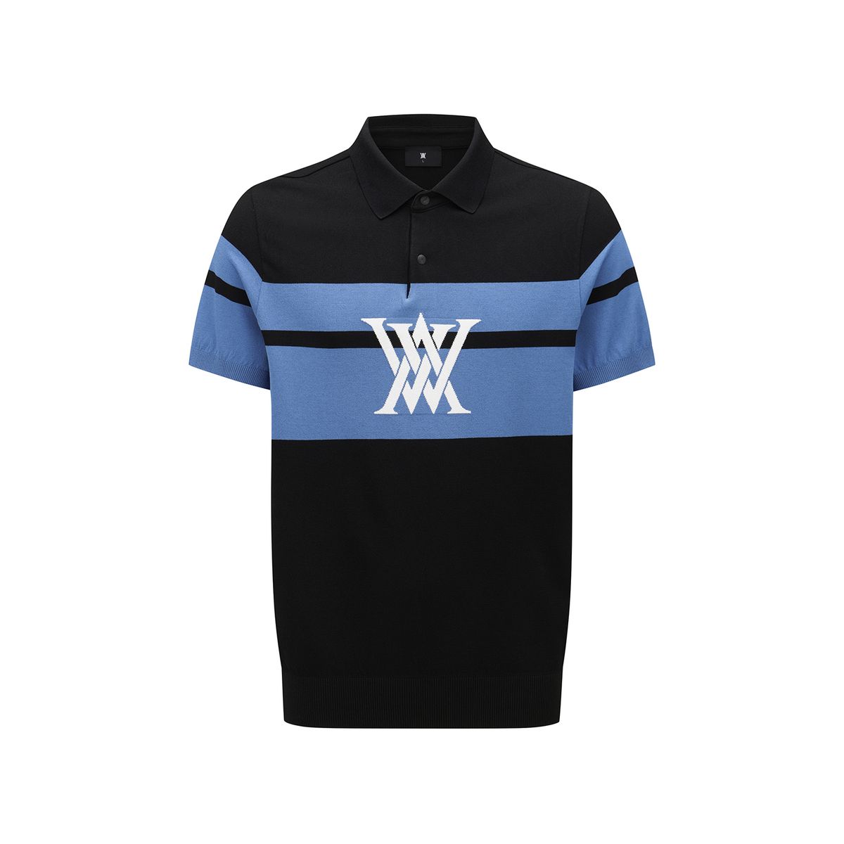 어뉴골프(ANEW GOLF) MEN ABSTRACT COLOR BLOCK SWEATER_BK
