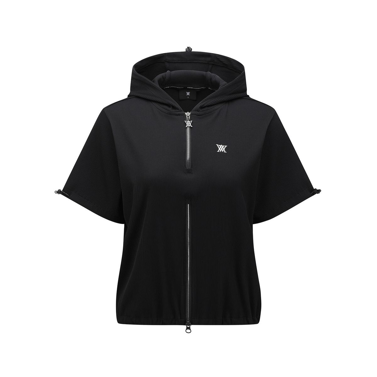 어뉴골프(ANEW GOLF) WOMEN ABSTRACT DOUBLE ZIP ANORAK T-SHIRT_BK