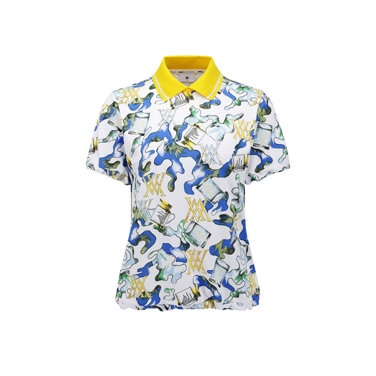 어뉴골프(ANEW GOLF) WOMEN ABSTRACT PATTERN BLOUSON T-SHIRT_WH