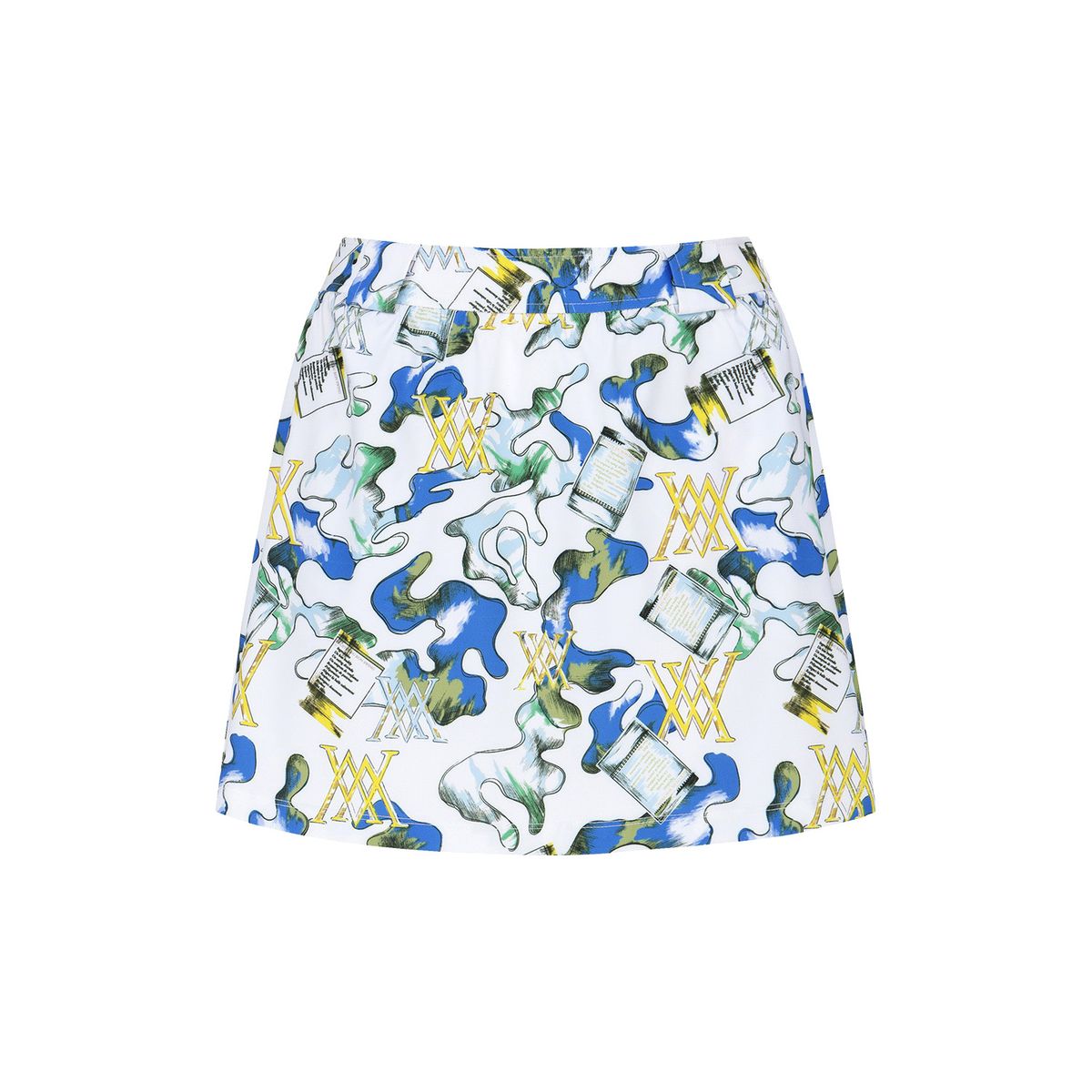어뉴골프(ANEW GOLF) WOMEN ABSTRACT VOLUME FLARE SKIRT_WH
