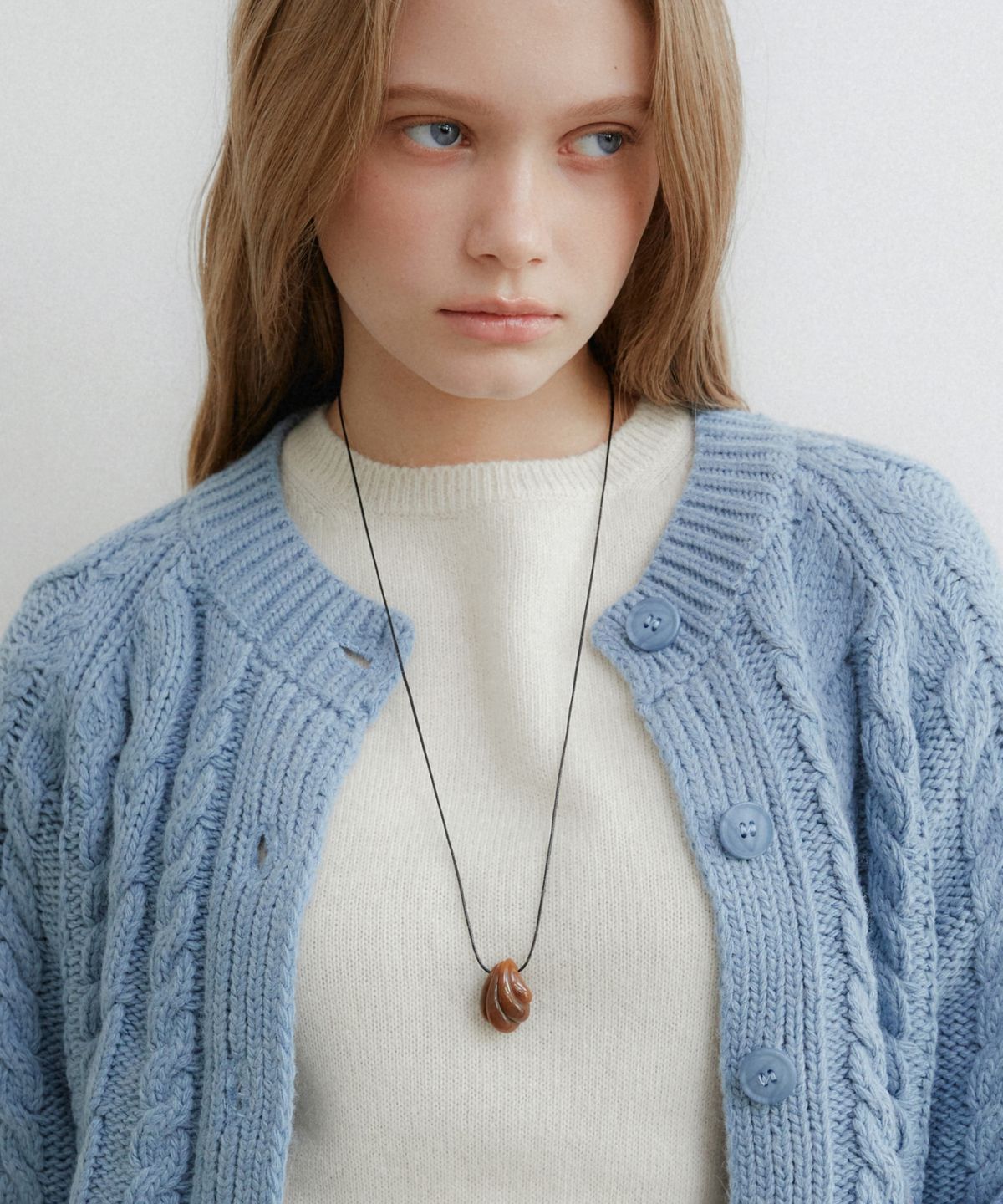 바이이에르(BYHYERES) Echo shell formica brown necklace BH7N61707WS800