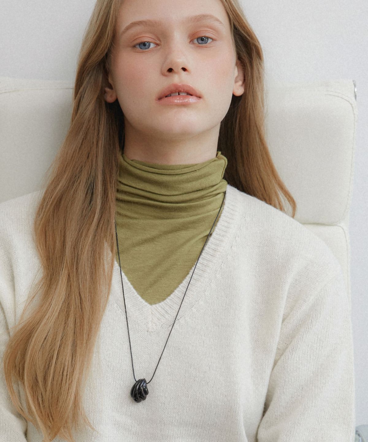 바이이에르(BYHYERES) Echo shell formica black necklace BH7N61706WS800