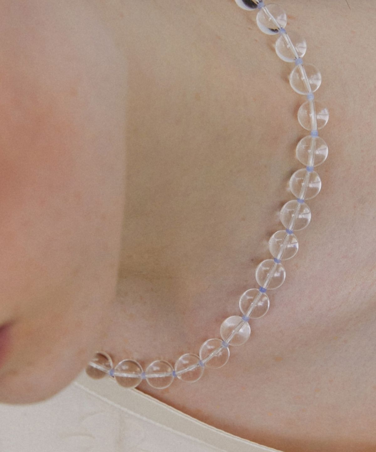 바이이에르(BYHYERES) Glass bead necklace (White) BH7N56761WB420