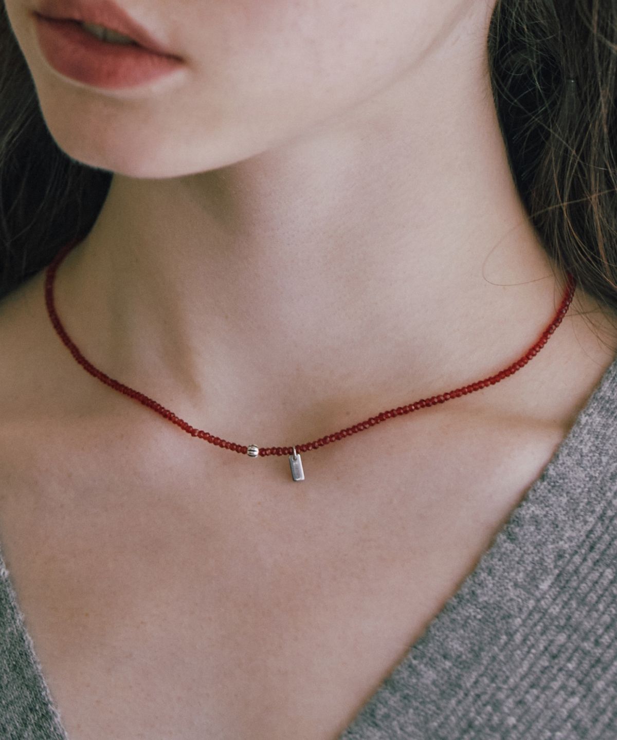 바이이에르(BYHYERES) Pumpkin beads necklace red (Red) BH7N4A722WB450