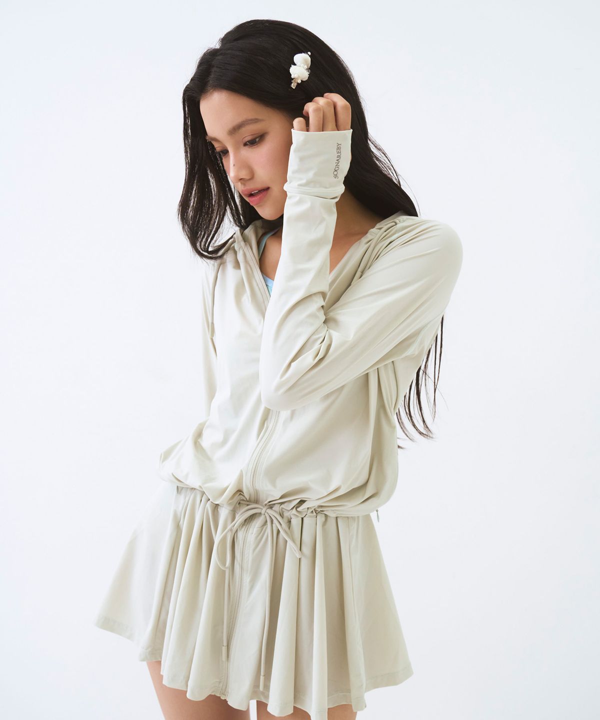소냐레바이(SOGNAREBY) 레브 원피스 래쉬가드 그레이 베이지
