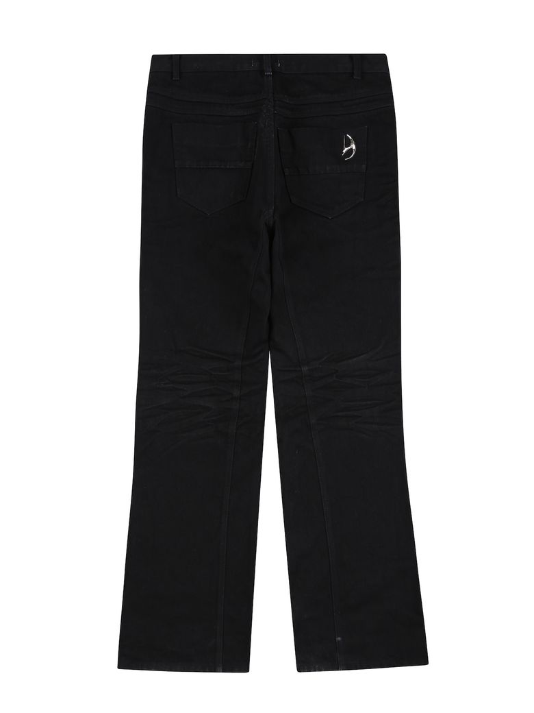 EMBOSSED BOOTCUT RIVET DENIM
