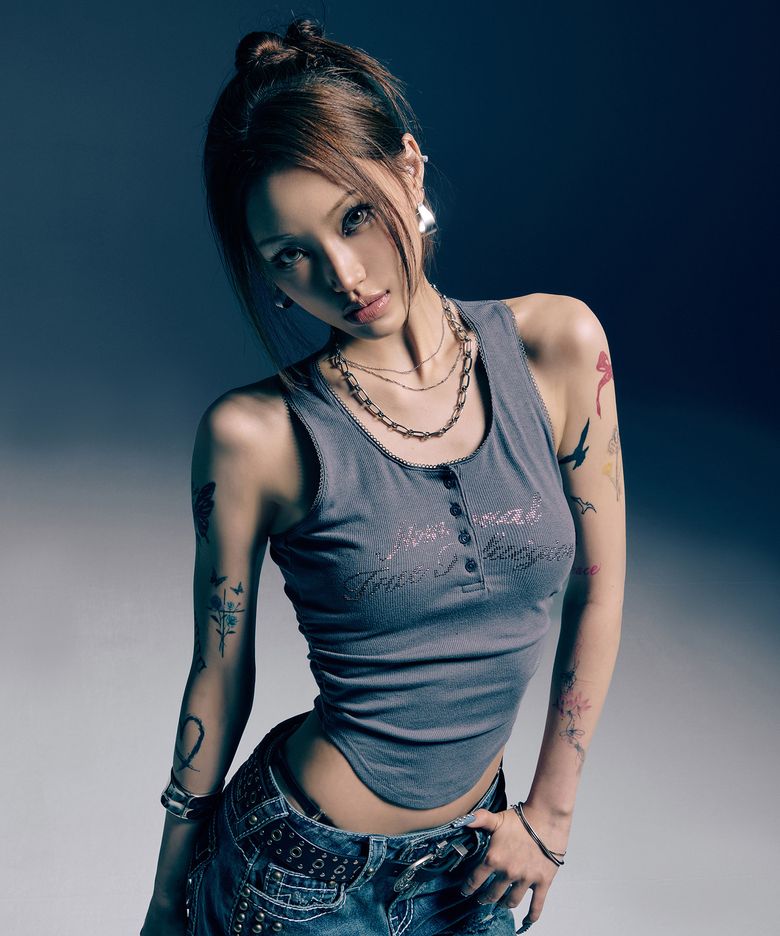 NO RELIGION SHIRRING SLEEVELESS TEE - CHARCOAL