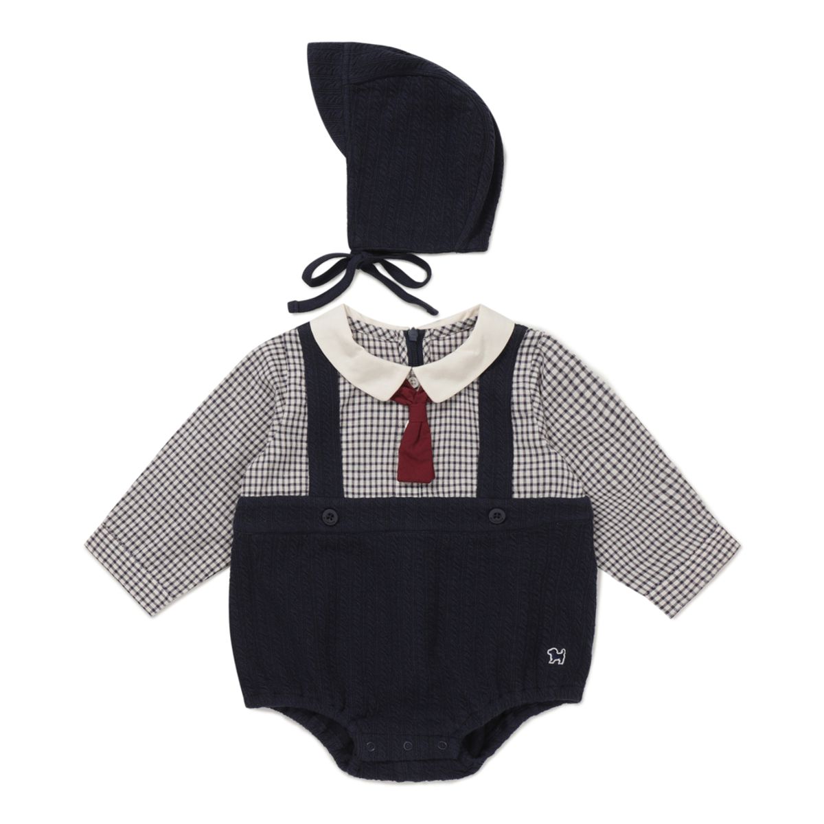 블루독 베이비(BLUEDOGBABY) 쁘띠 체크 바디수트 (46A13-604-10)