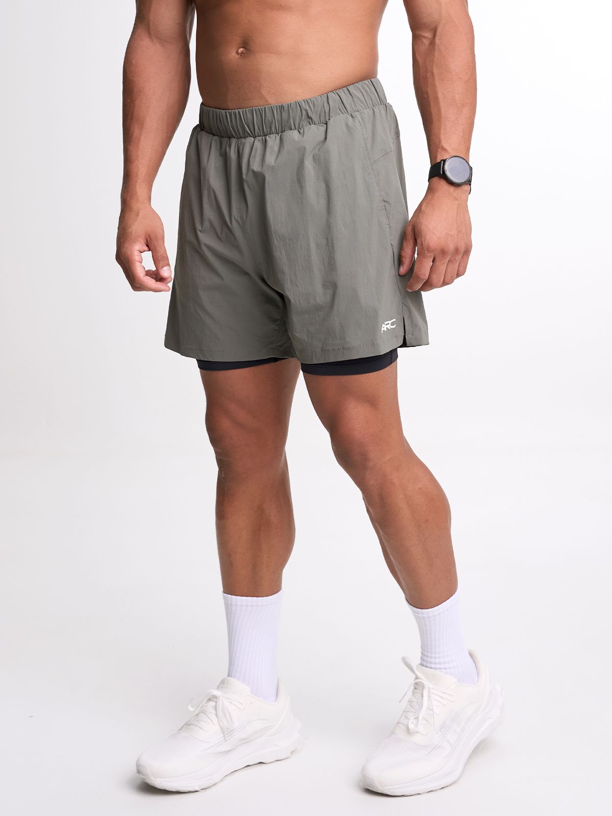 시그마스(SIGMAS) Sprint 5-Inch 2in1 Short (Grey)