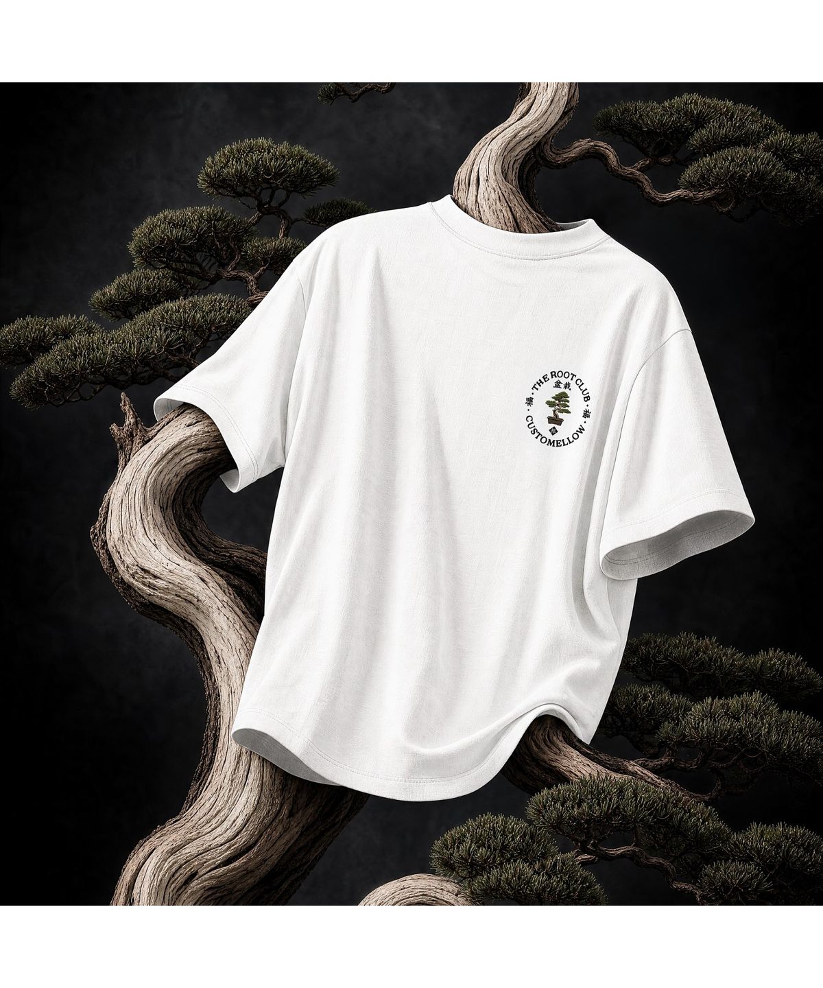 커스텀멜로우(CUSTOMELLOW) [TRC Bonsai] White Embroidery T-shirt CWTAM26592WHX