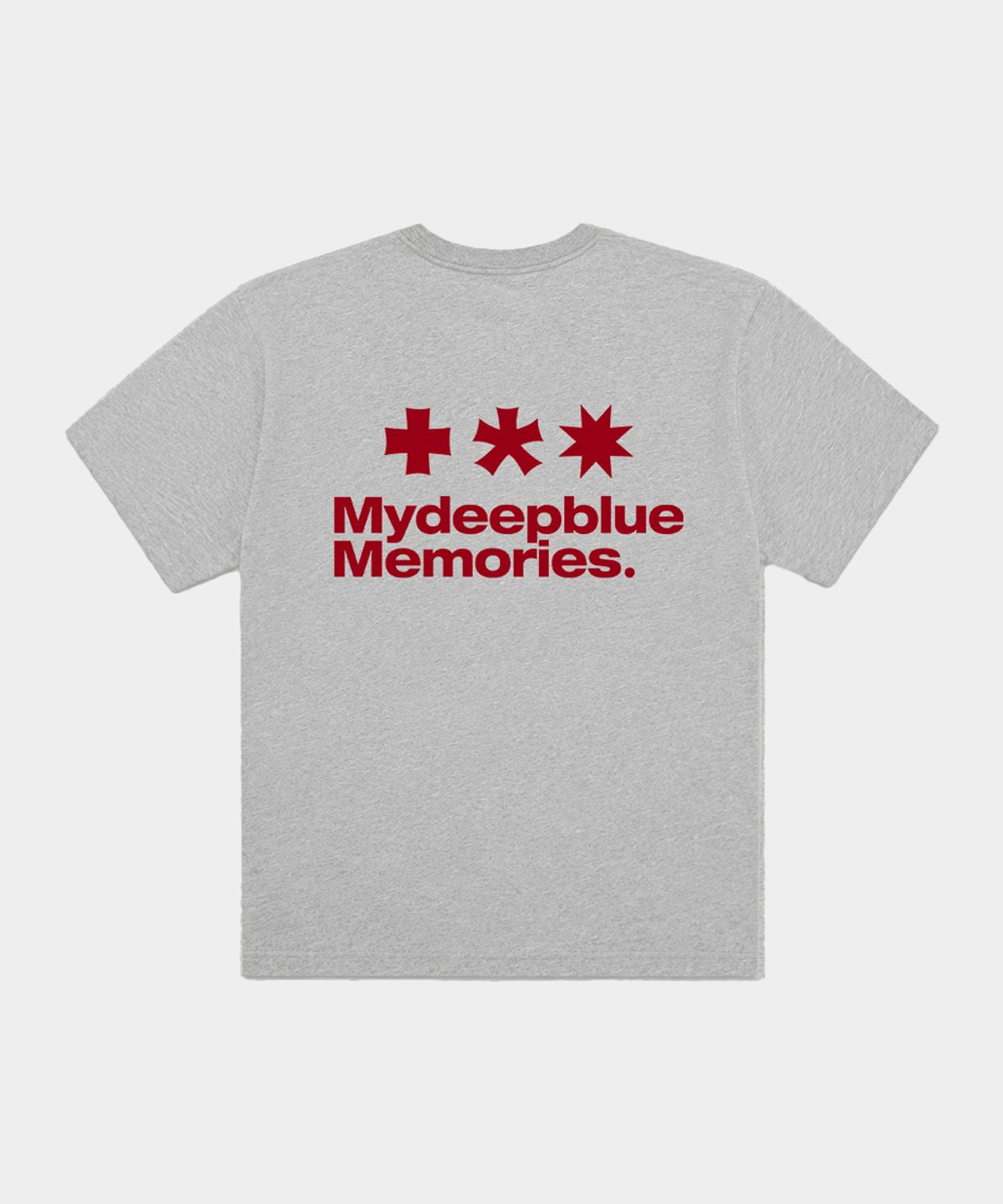 마이딥블루메모리즈(MY DEEP BLUE MEMORIES) Mm Symbol Logo T-Shirts (GREY / BURGUNDY)
