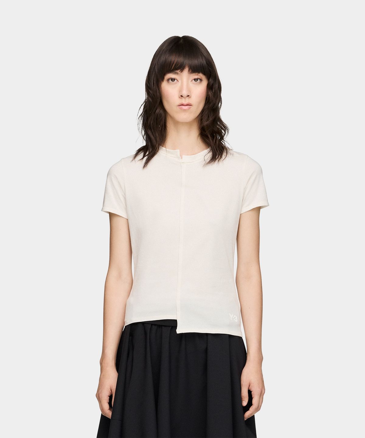 와이쓰리(Y-3) (W) W 피티드 숏 슬리브 티셔츠 화이트 W FTD SS TEE CHALK WHITE