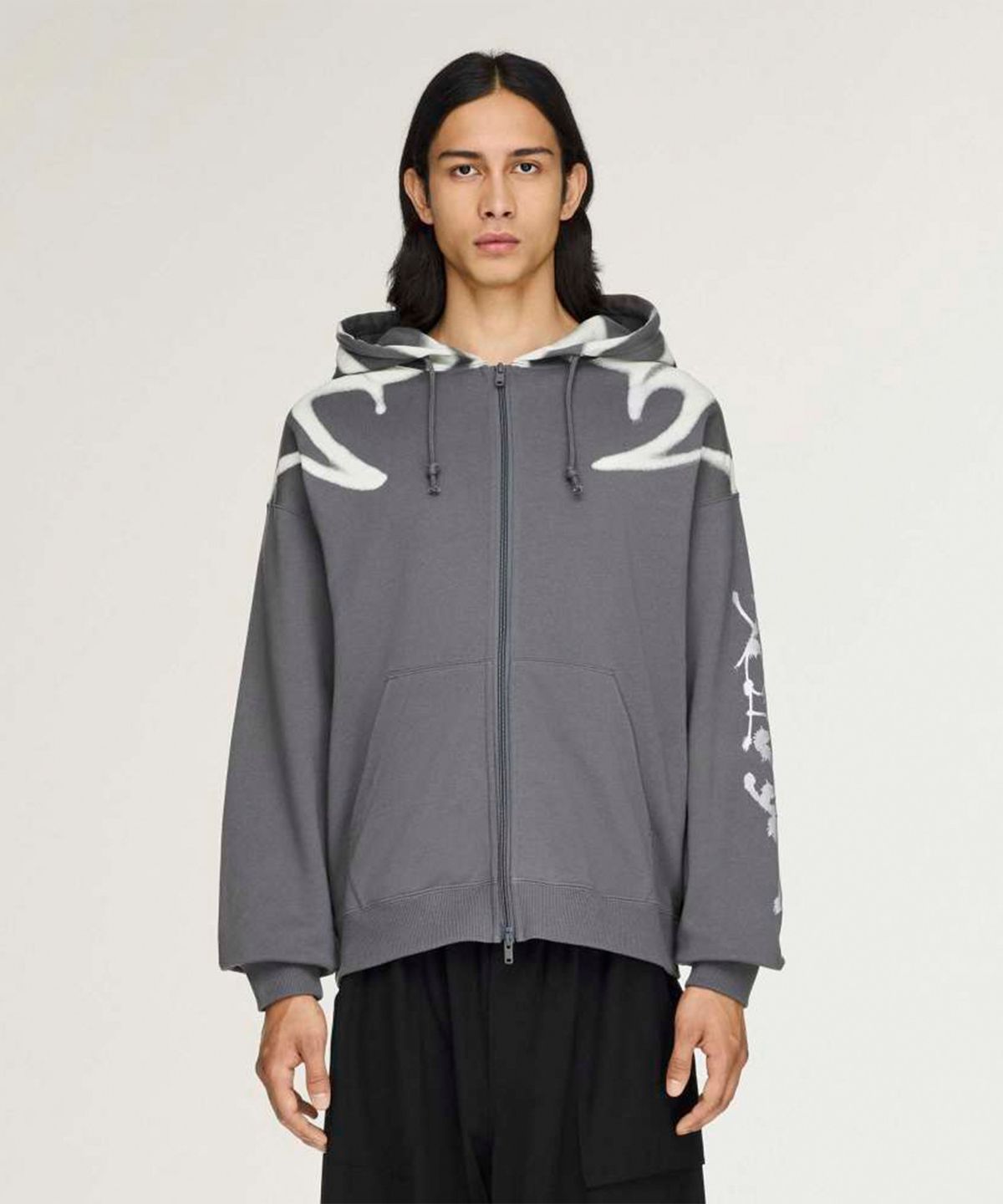 와이쓰리(Y-3) (U) 치토 GFX 프렌치 테리 집 후디 그레이 GFX FT ZIP HOOD GREY FIVE