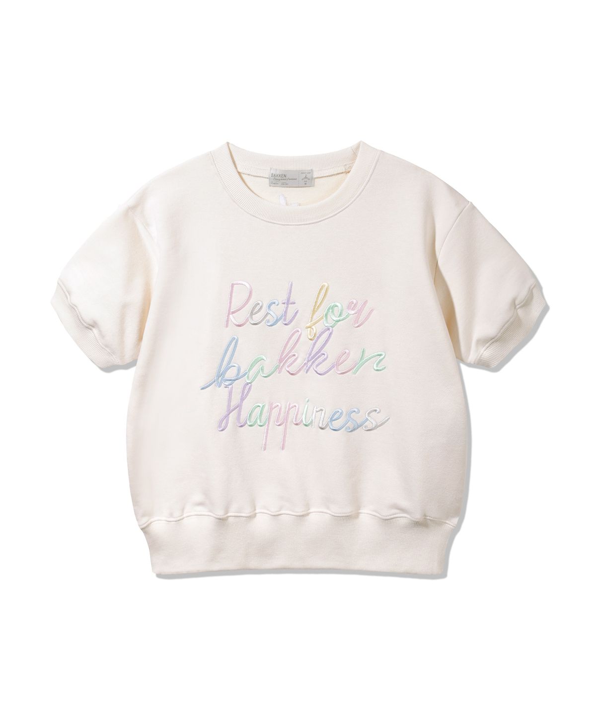 바켄(BAKKEN) [우먼] REST FOR HAPPINESS 반팔 스웨트셔츠 BK4995 (4COLOR)