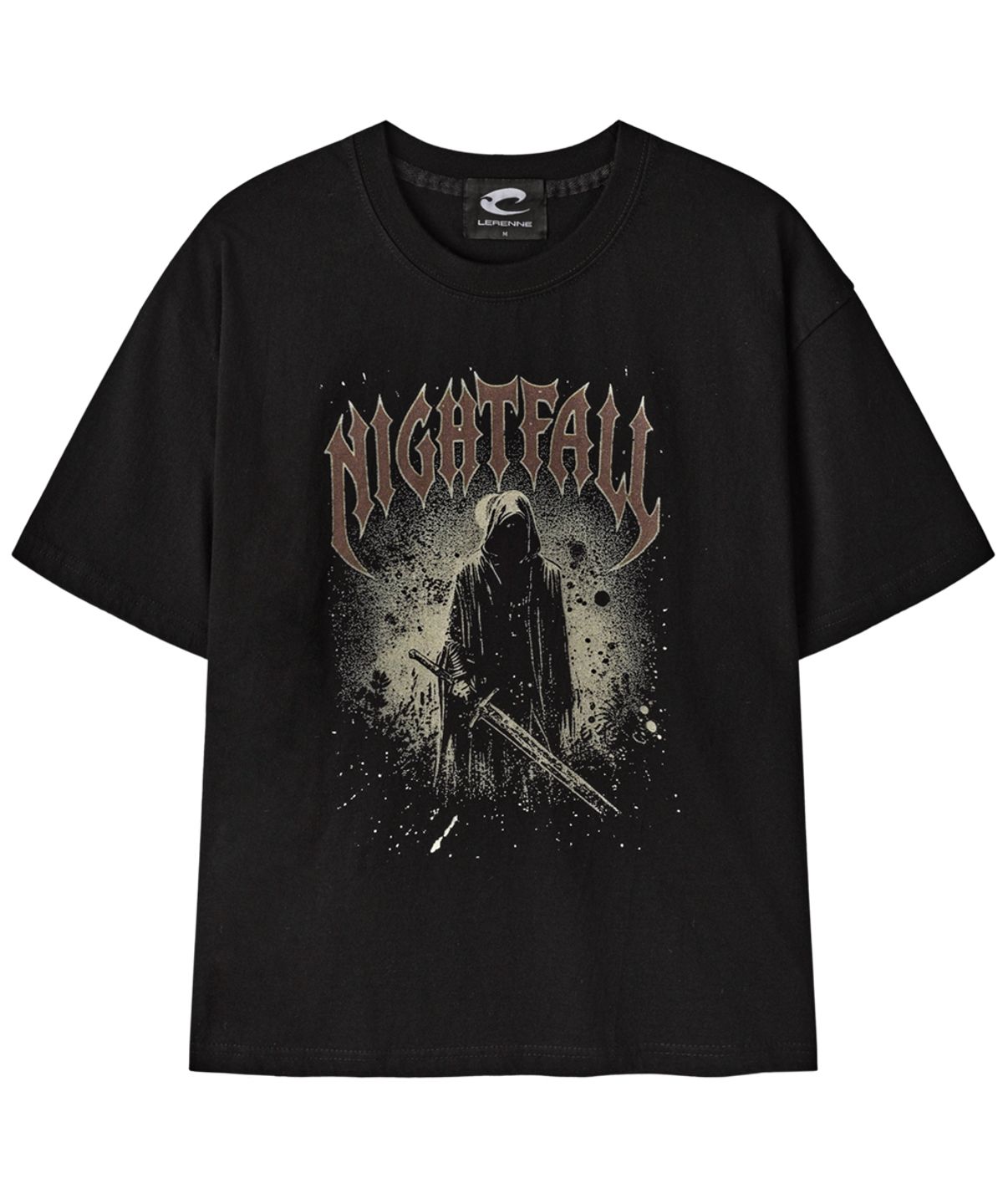 르렌느(LERENNE) Night Vintage T-Shirt - Black