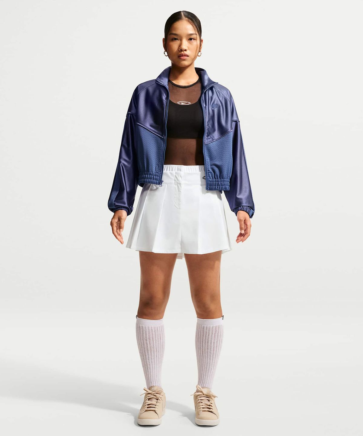 나이키(NIKE) 스포츠웨어 플리츠 미니스커트 W - 화이트:블랙 / IO9612-100