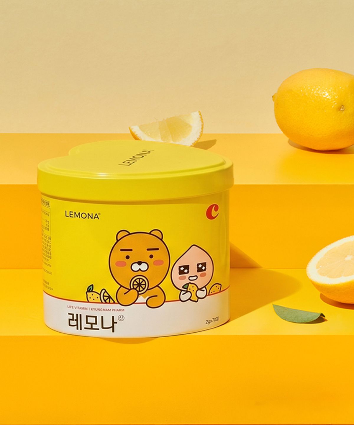경남제약(KYUNGNAM PHARM) 레모나산 비타민C 70포 x 1박스 - 카카오프렌즈