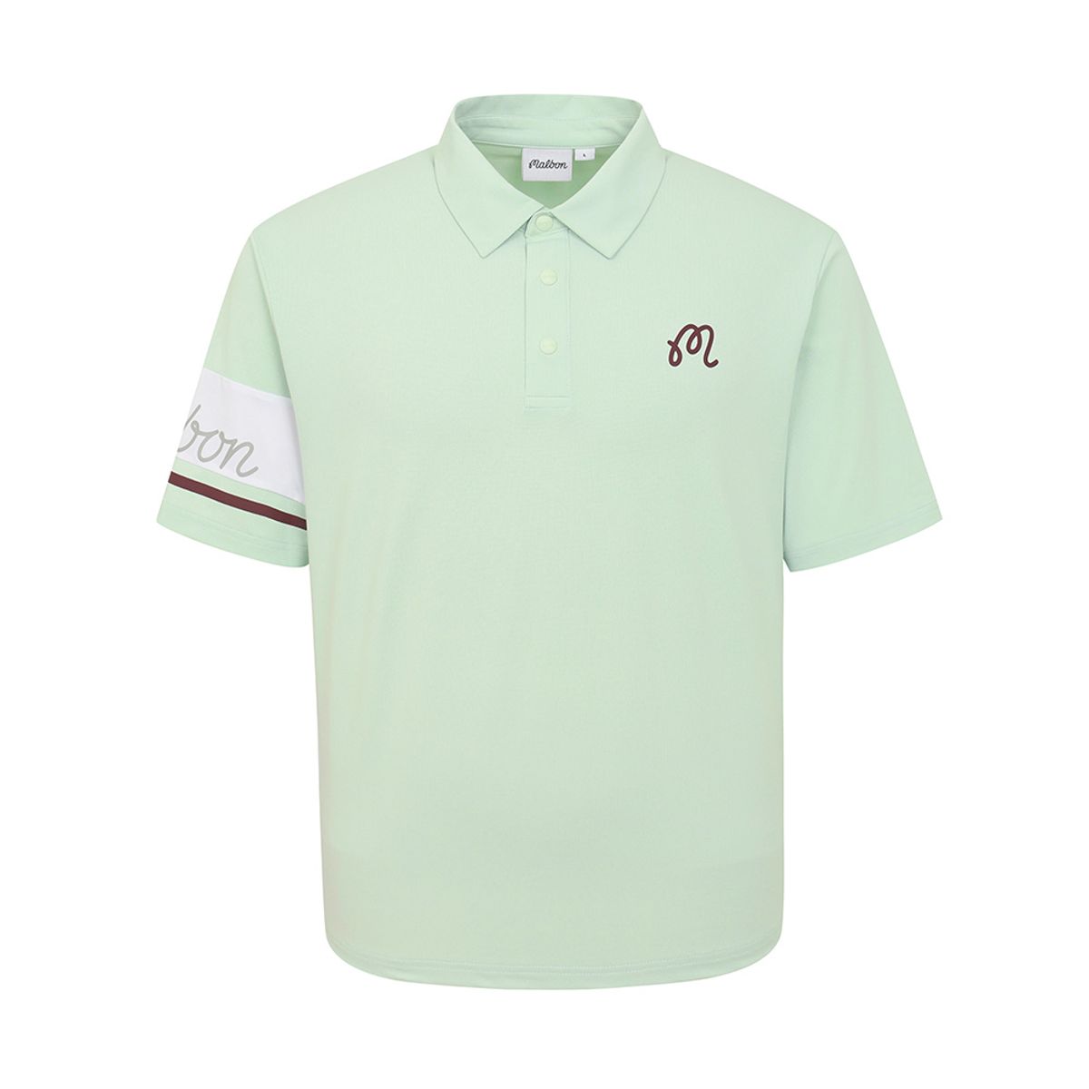 말본 골프(MALBON GOLF) 소매 배색 라글란 폴로 티셔츠 LIGHT MINT (MAN)