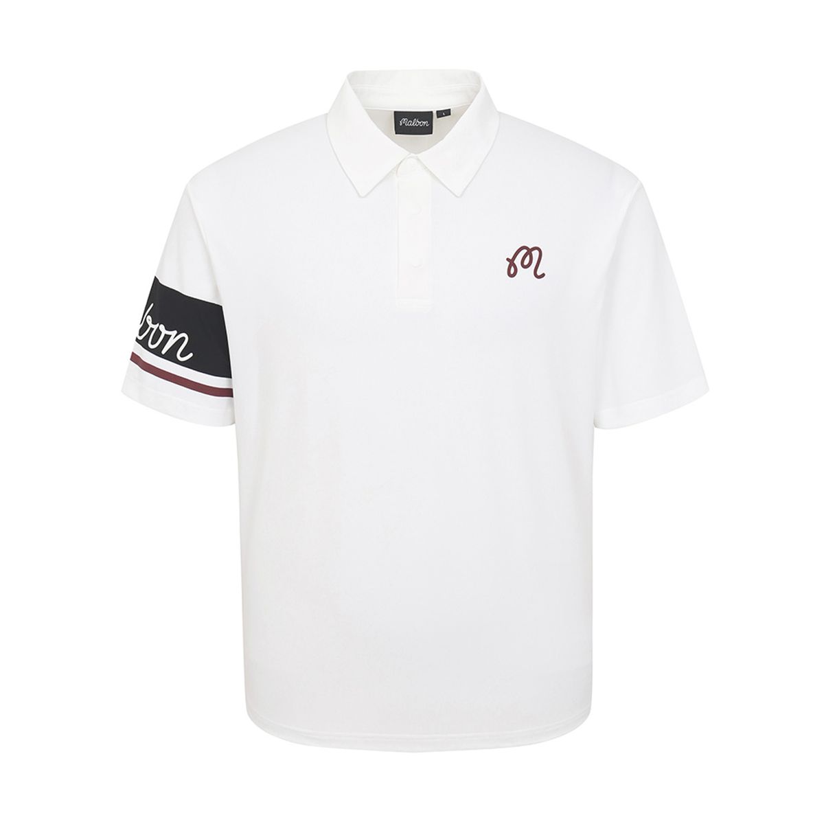 말본 골프(MALBON GOLF) 소매 배색 라글란 폴로 티셔츠 OFF WHITE (MAN)