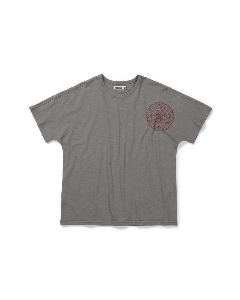 Boteh half T-shirts / Mud gray