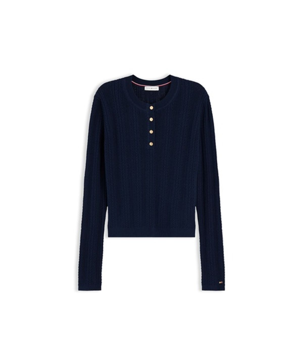 타미힐피거(TOMMY HILFIGER) 미니 케이블 포인텔 헨리넥
