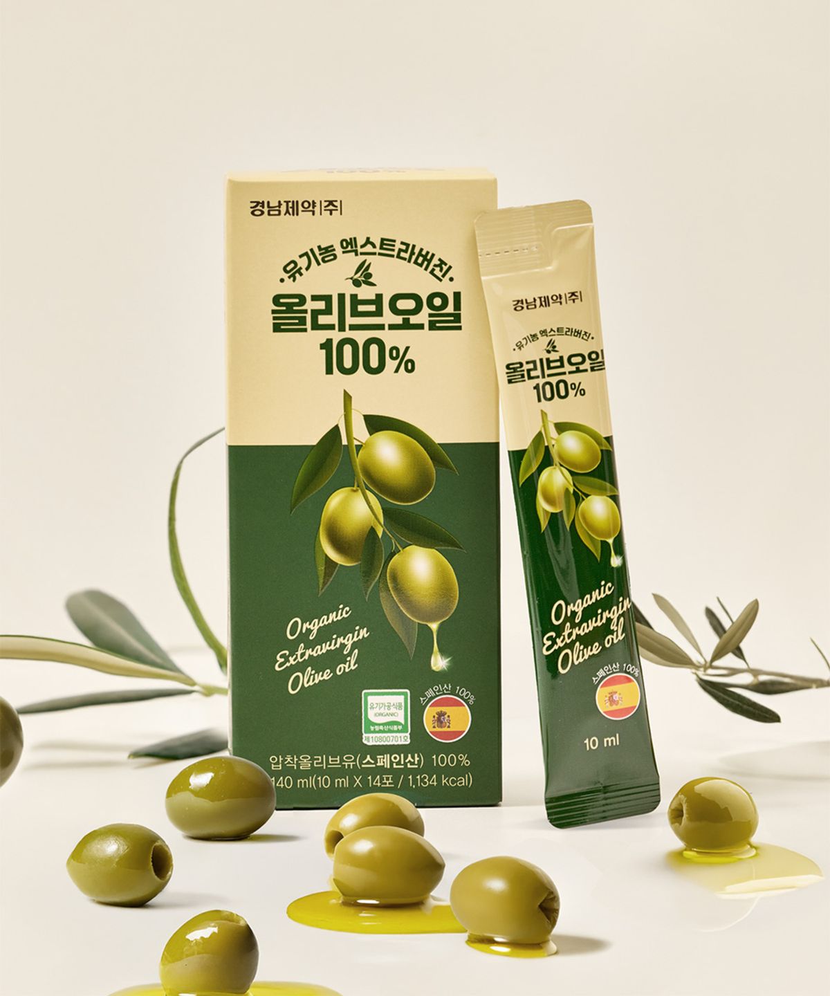 경남제약(KYUNGNAM PHARM) 엑스트라버진 올리브오일 14포 x 1박스