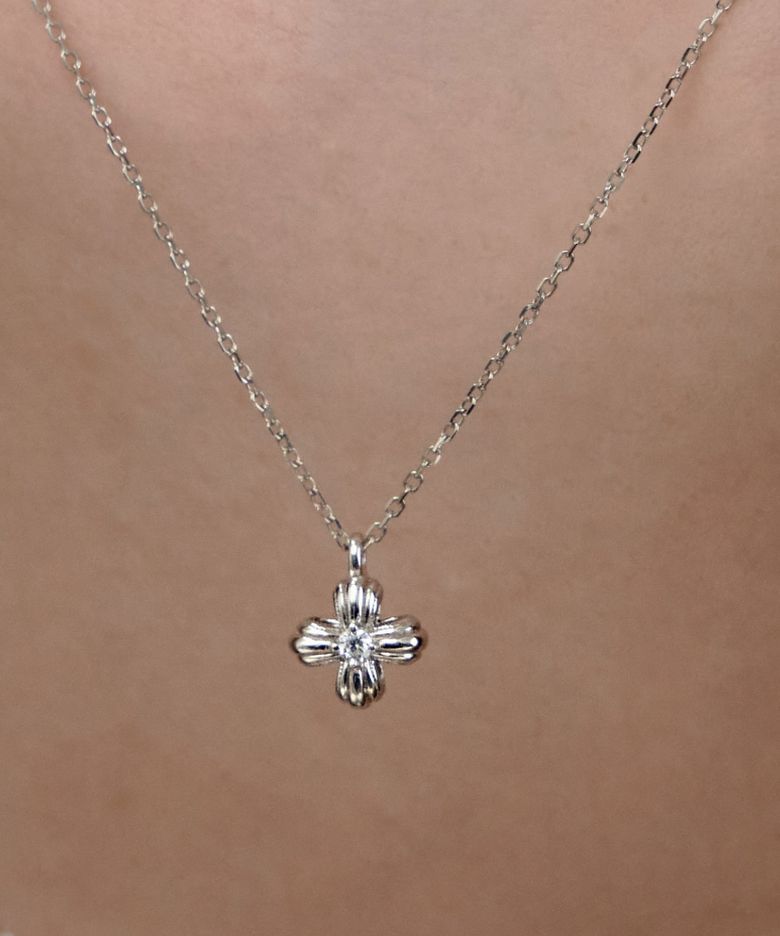 바이크로스 실버 에센셜 목걸이 (White) BH7N63709W9500