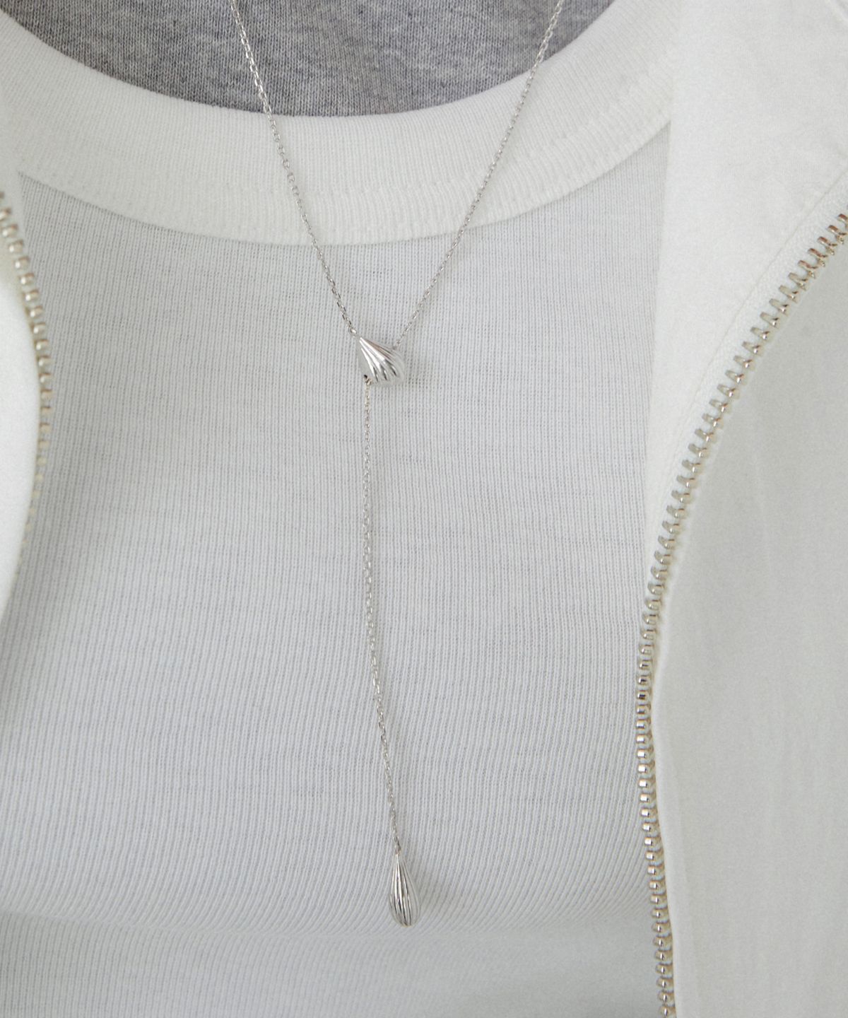 바이이에르(BYHYERES) 에코쉘 리플 Y형 목걸이 (White) BH7N64734WB650
