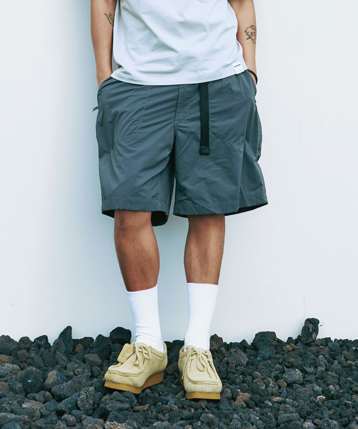 미드업데이트(MIDUPDATE) Active Nylon Ripstop Shorts gray
