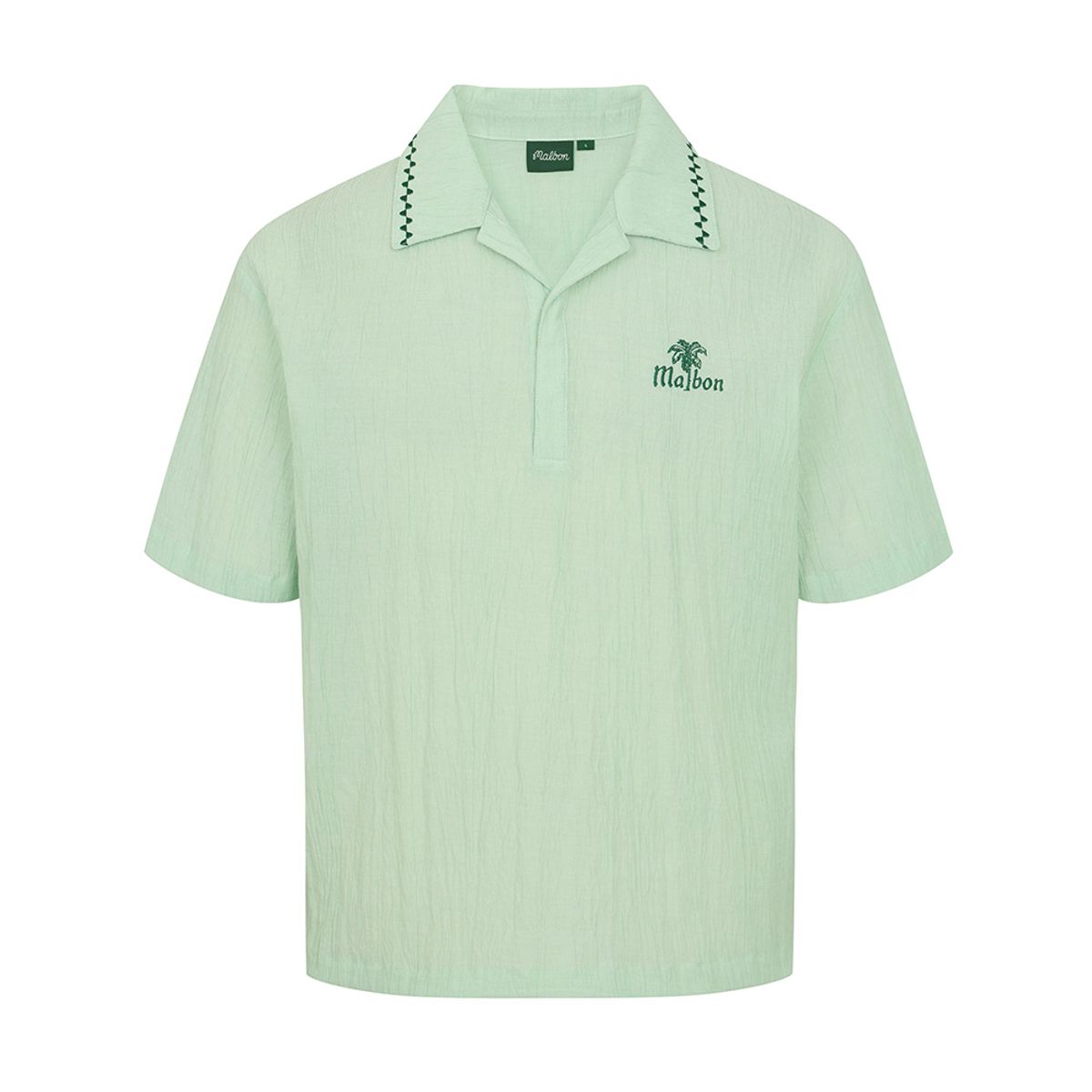 말본 골프(MALBON GOLF) 썸머 플리츠 반오픈카라 티셔츠 MINT GREEN (MAN)