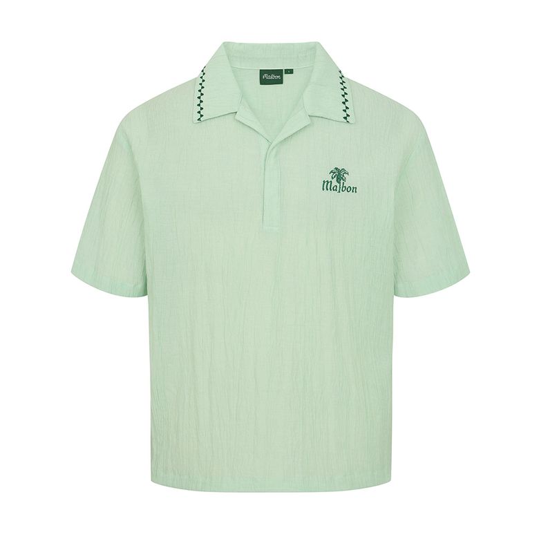 썸머 플리츠 반오픈카라 티셔츠 MINT GREEN (MAN)