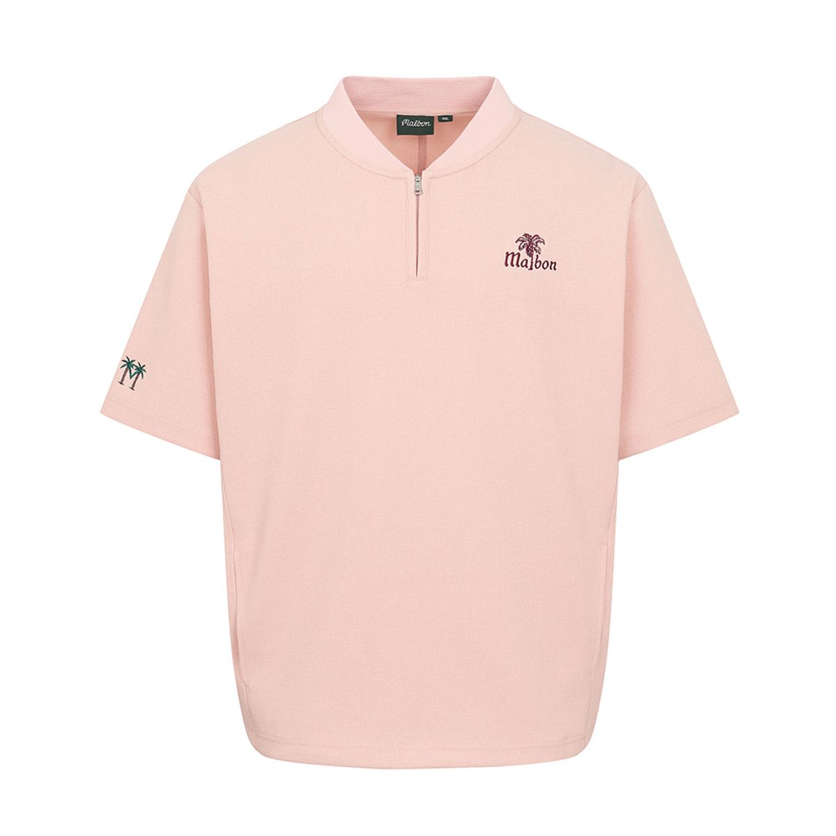 말본 골프(MALBON GOLF) 썸머 테리 세미오버핏 하프집 티셔츠 PINK