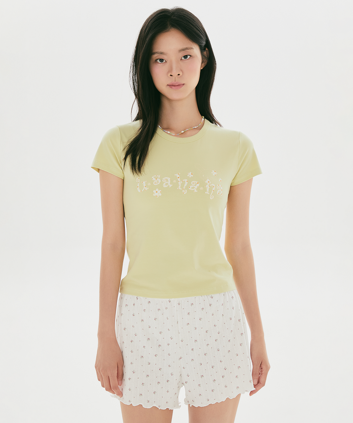스파오(SPAO) [우사하나] 슬림핏 반팔 티셔츠(Olive Green)_SPRLG37U45