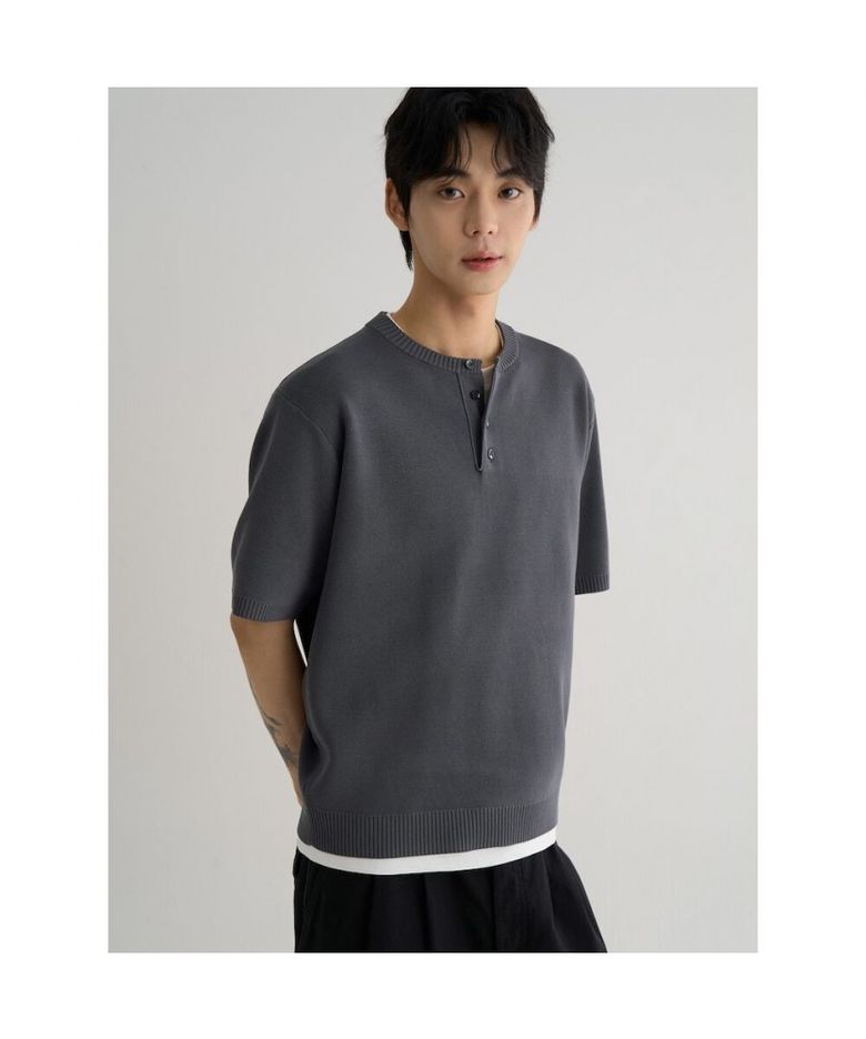헨리넥 니트 풀오버  애쉬