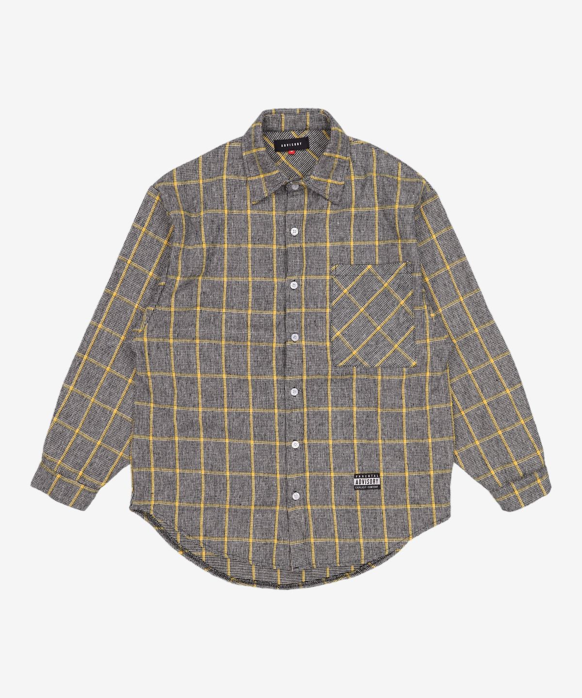어드바이저리(ADVISORY) Wool Check Oversize Shirts - Yellow M