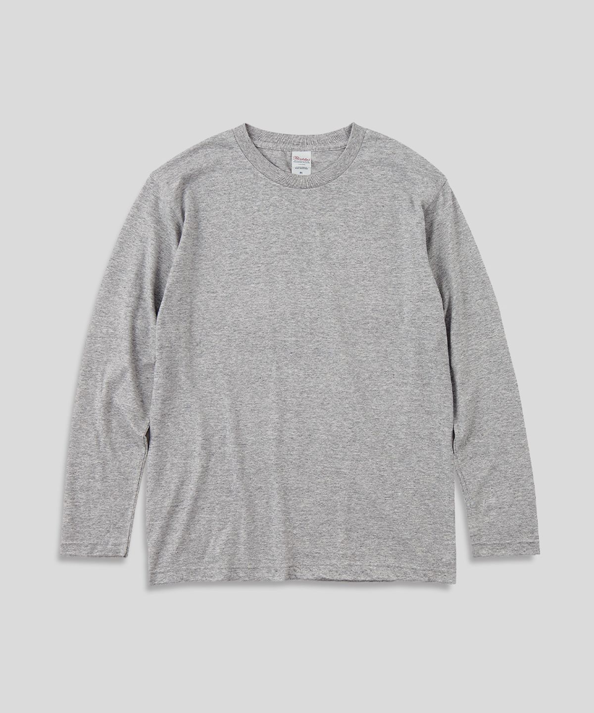 프린트스타(PRINTSTAR) 17수 베이직 기본 라운드 무지 긴팔 티셔츠 - 그레이