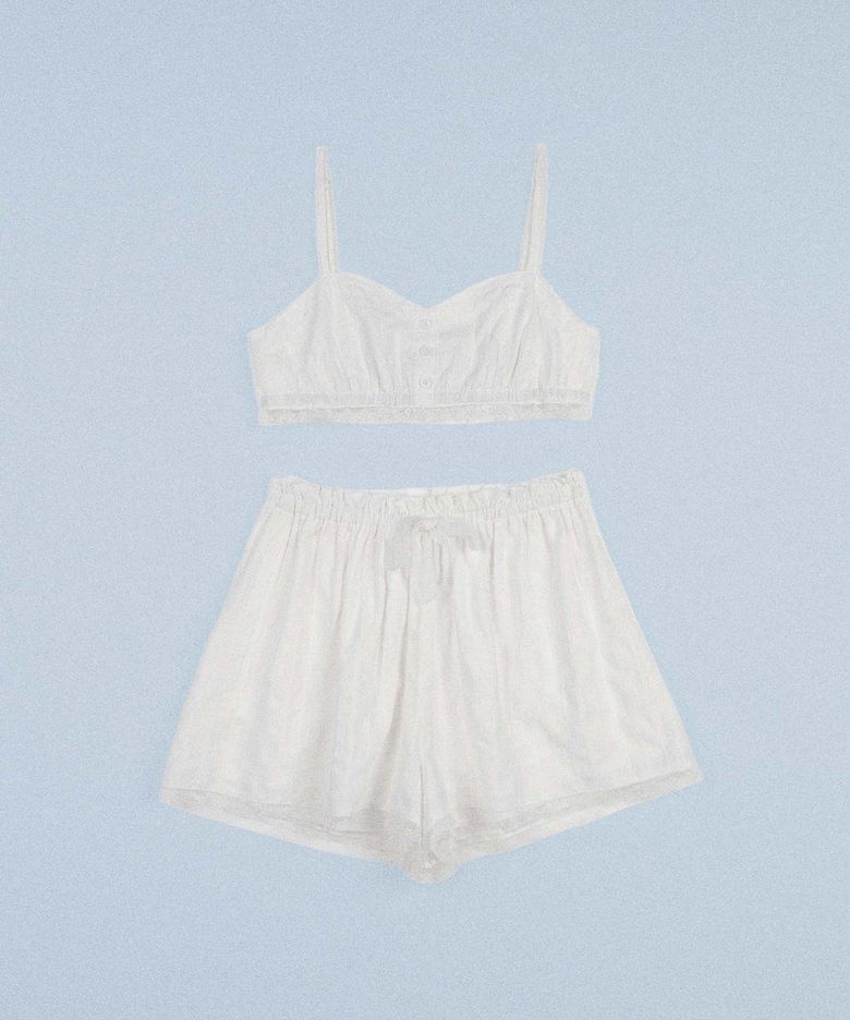 LACE HOMEWEAR SET OFF WHITE