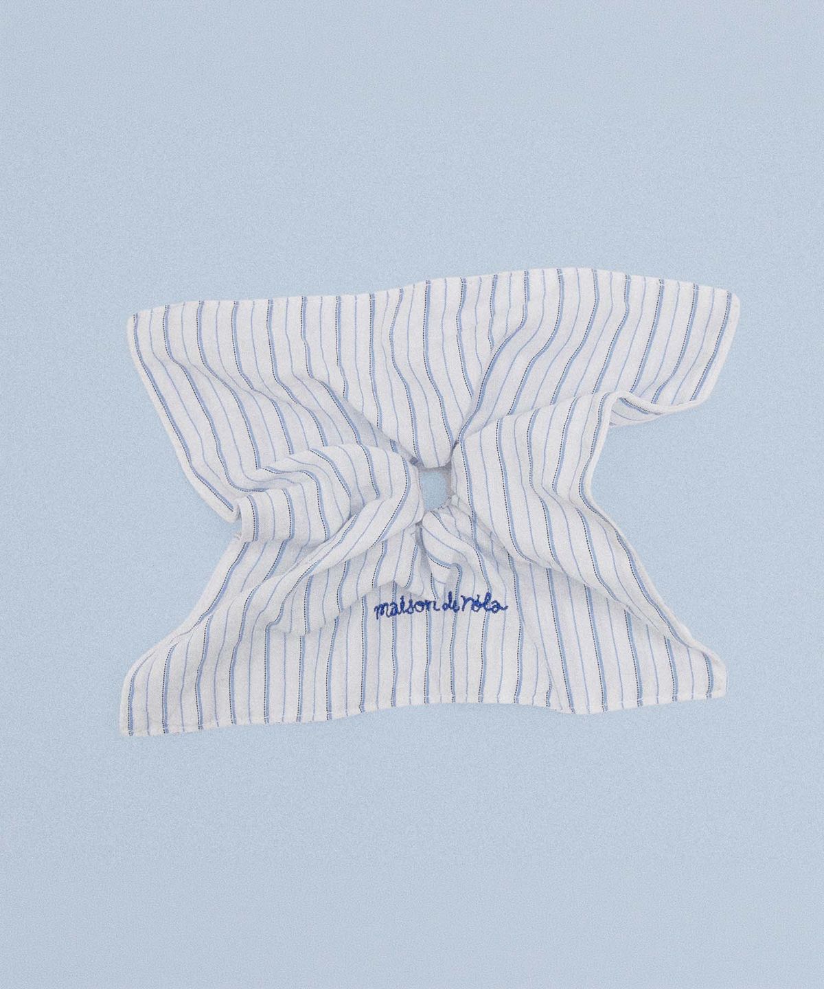 로라로라(ROLAROLA) STRIPE SCRUNCHY LIGHT BLUE
