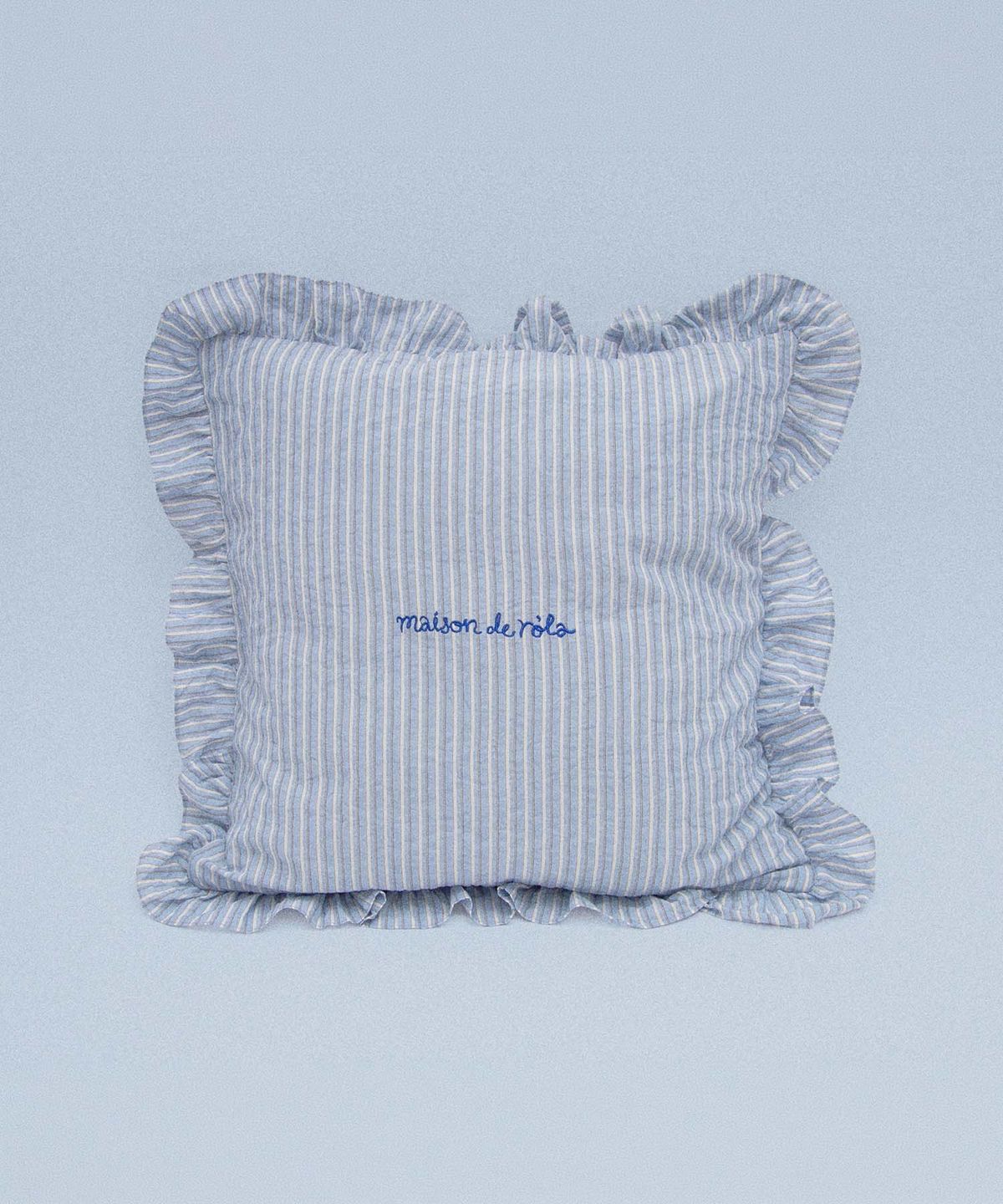 로라로라(ROLAROLA) STRIPE CUSHION SKY