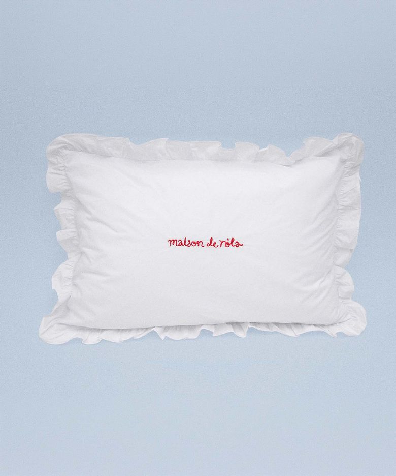 MAISON DE ROLA EMBROIDERY PILLOW COVER OFF WHITE